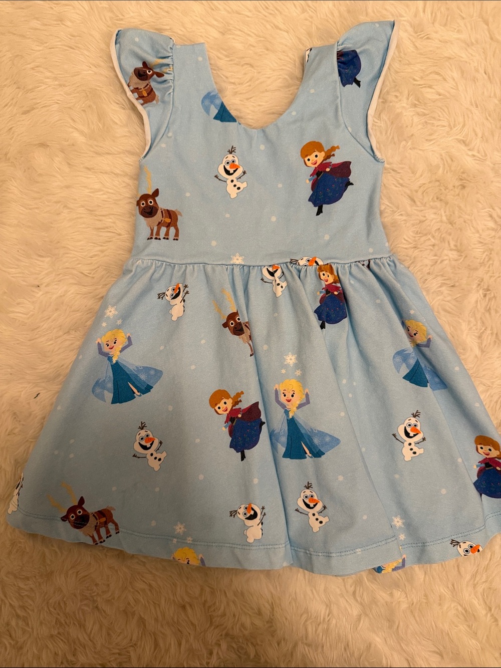 Frozen Dress - Elsa, Anna & Olaf Print